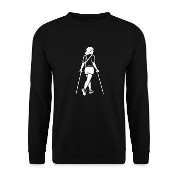 Randonné humour marche nordique - Sweat-shirt Unisexe - noir - Devant - Alina (178cm) & Michal (187cm)