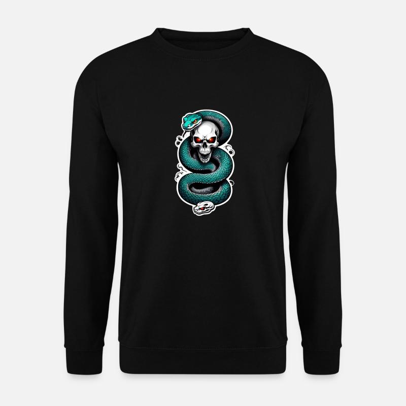 Schlangenskelett und Tattoo - Unisex Pullover - Schwarz
