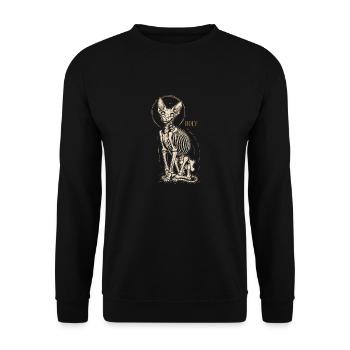 chat sphinx squelette tatouage - Sweat-shirt Unisexe - noir - Devant - Alina (178cm) & Michal (187cm)