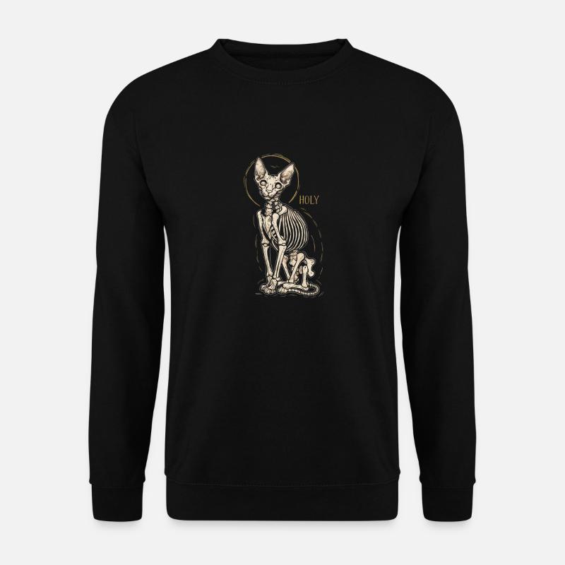Cat Sphinx Skeleton Tattoo - Unisex Sweatshirt - black