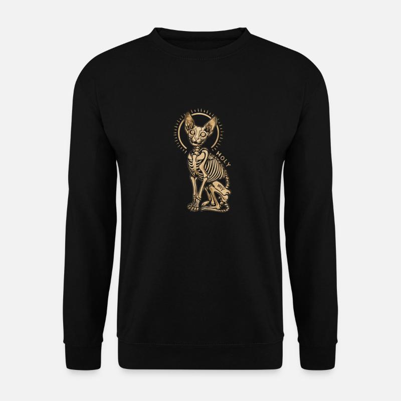 Cat Sphinx Skeleton Tattoo - Unisex Sweatshirt - black