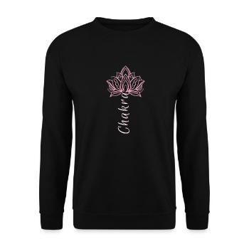 Yoga,chakra,lotus flower, scripture, namaste - Unisex Sweatshirt - black - Front - Alina (178cm) & Michal (187cm)