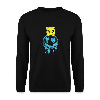 Coucher de soleil Chat Chat Visage Chat Soleil - Sweat-shirt Unisexe - noir - Devant - Alina (178cm) & Michal (187cm)