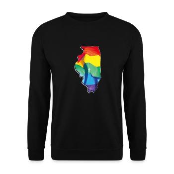 Illinois (United States) | Real Flag | LGBTQIA+ - Unisex Sweatshirt - black - Front - Alina (178cm) & Michal (187cm)