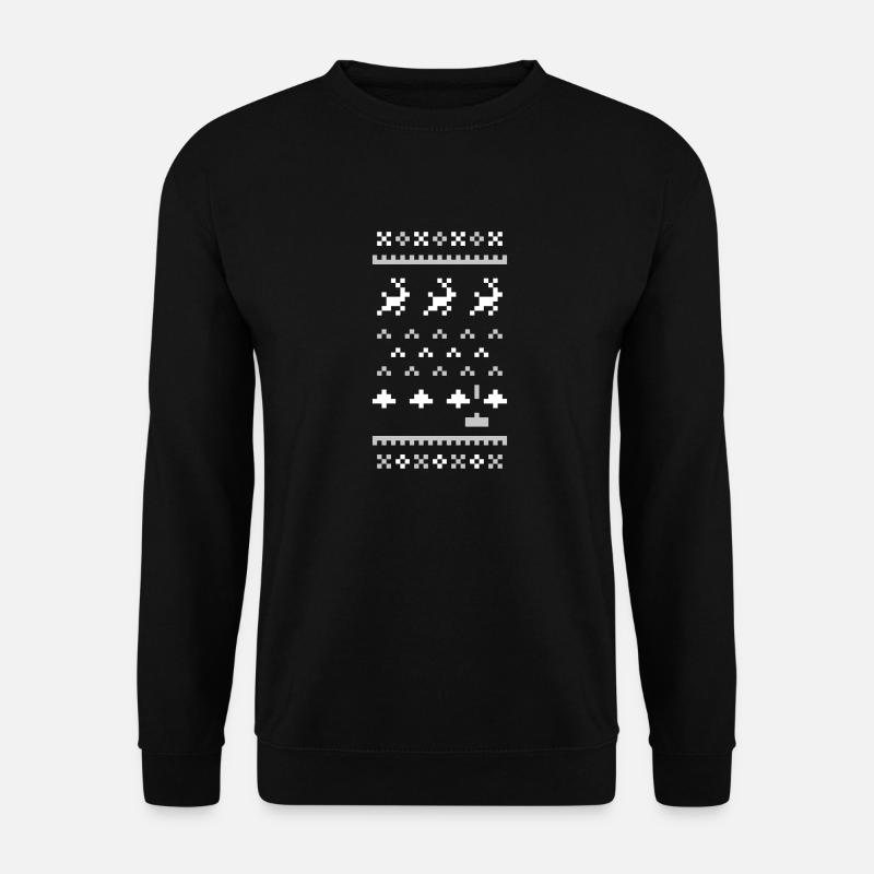 Pull de Noël laid 8 bits : Envahisseurs de Noël - Sweat-shirt Unisexe - noir