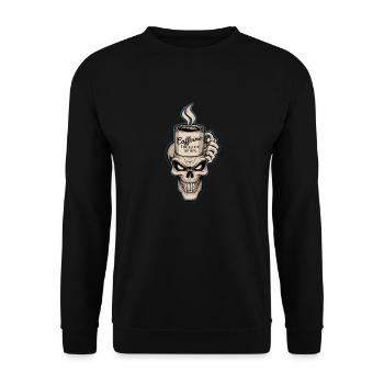 Coffee and Skull - Elixir of Life - Unisex Sweatshirt - black - Front - Alina (178cm) & Michal (187cm)