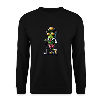 Graphique amusant de concombre de golf pour tout le monde - Sweat-shirt Unisexe - noir - Devant - Alina (178cm) & Michal (187cm)