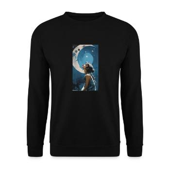 moon night girl - Unisex Pullover - Schwarz - Vorne - Alina (178cm) & Michal (187cm)