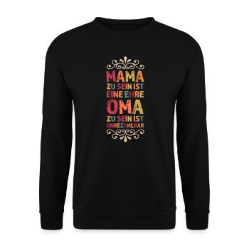 Mama & Oma Familie Mutter Geschenk - Unisex Pullover - Schwarz - Vorne - Alina (178cm) & Michal (187cm)