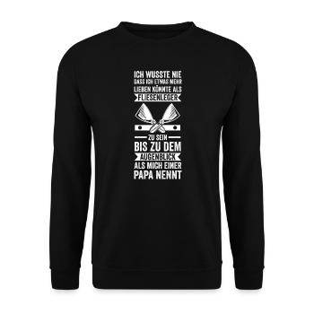 Fliesenleger Papa Fliesen Geschenk - Unisex Pullover - Schwarz - Vorne - Alina (178cm) & Michal (187cm)