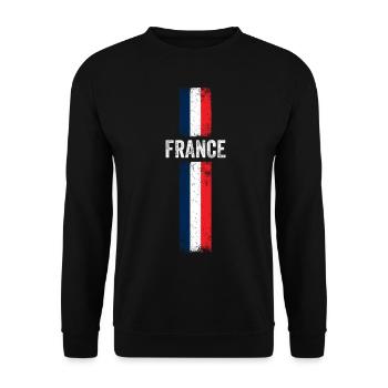 Flagge Frankreichs - Unisex Pullover - Schwarz - Vorne - Alina (178cm) & Michal (187cm)