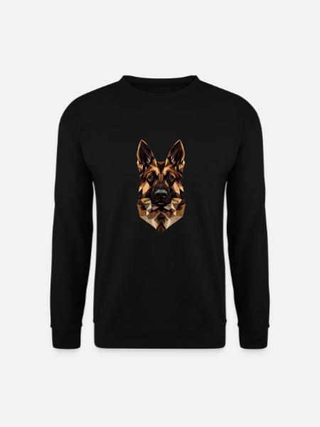 Deutscher Schäferhund Low Poly Design - Unisex Pullover - Schwarz