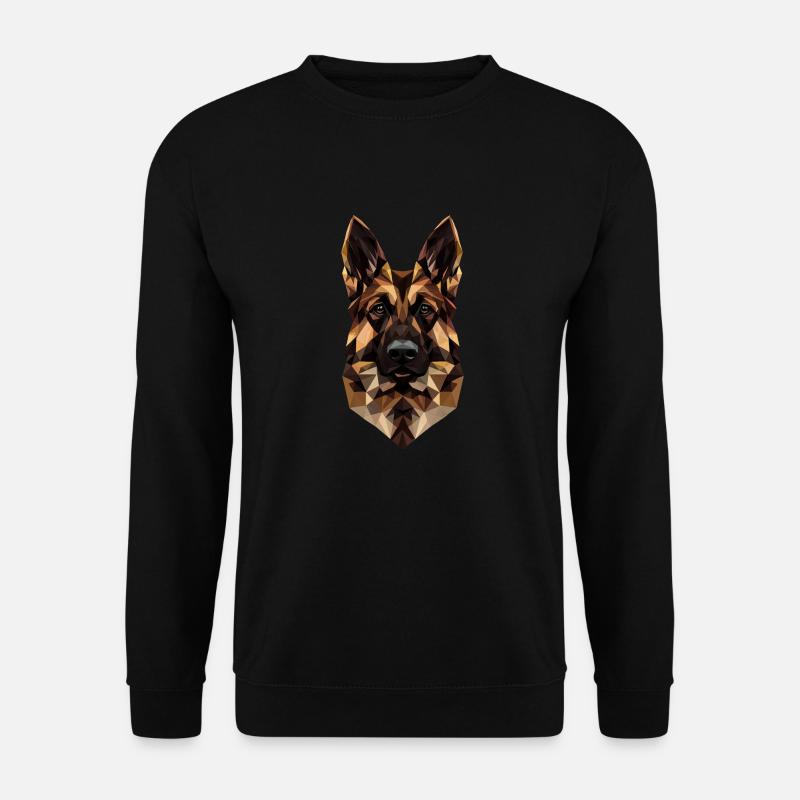 Deutscher Schäferhund Low Poly Design - Unisex Pullover - Schwarz
