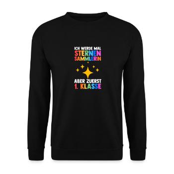 Garderie Sortants Première Primaire Inscription Écolier - Sweat-shirt Unisexe - noir - Devant - Alina (178cm) & Michal (187cm)