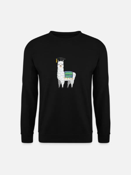 Funny Llama With Graduation Hat School Graduation - Unisex Pullover - Schwarz