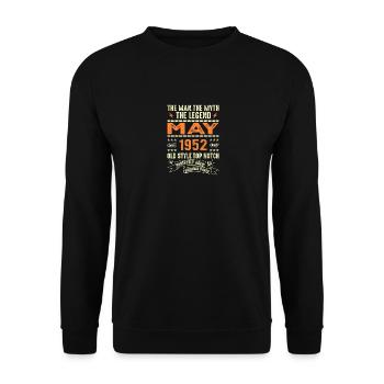 May 1952 Vintage Vintage Birthday May 1952 - Unisex Sweatshirt - black - Front - Alina (178cm) & Michal (187cm)