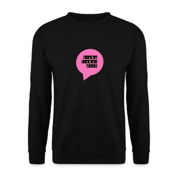 Liebe Lieber dich lieben Liebhaber Freundin Freund - Unisex Pullover - Schwarz - Vorne - Alina (178cm) & Michal (187cm)