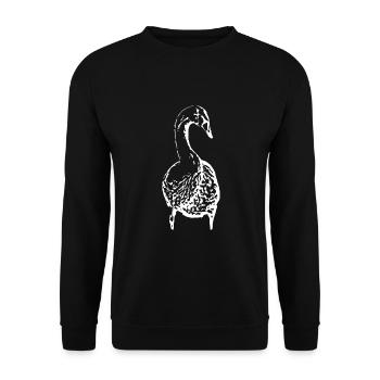 Cygne, Canard blanc, Oiseau, Oie - Sweat-shirt Unisexe - noir - Devant - Alina (178cm) & Michal (187cm)