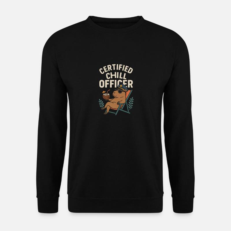 Capybara Style – Certified Chill Officer - Unisex Sweatshirt - black