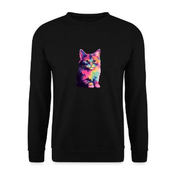 Universe Cat - Unisex Sweatshirt - black - Front - Alina (178cm) & Michal (187cm)