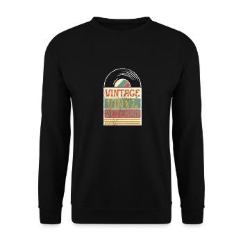 Vintage Vinyl Veteran - Unisex Sweatshirt - black - Front - Alina (178cm) & Michal (187cm)
