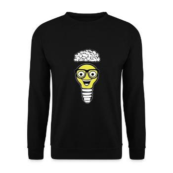 Nerd lightbulb and brain - Unisex Sweatshirt - black - Front - Alina (178cm) & Michal (187cm)
