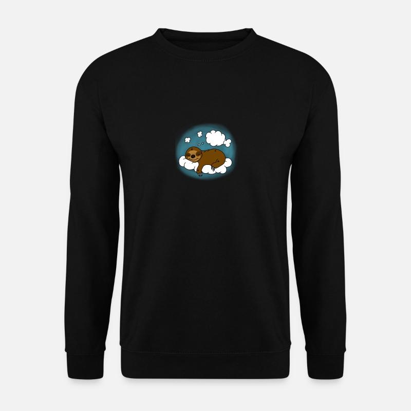 Faultier Chillen Wolken Geschenk - Unisex Pullover - Schwarz