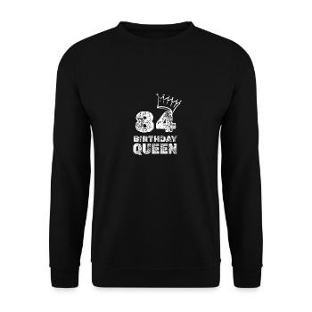 Age 84 - Unisex Sweatshirt - black - Front - Alina (178cm) & Michal (187cm)