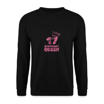 Geburtstag 17 - Unisex Pullover - Schwarz - Vorne - Alina (178cm) & Michal (187cm)
