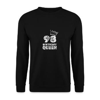 Geburtstag 98 - Unisex Pullover - Schwarz - Vorne - Alina (178cm) & Michal (187cm)