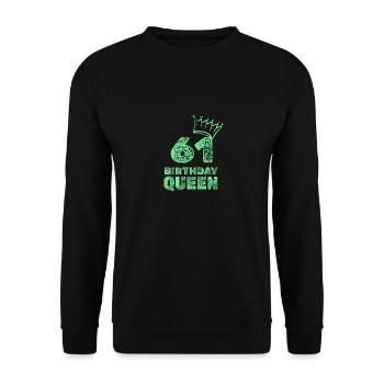 Birthday 61st - Unisex Sweatshirt - black - Front - Alina (178cm) & Michal (187cm)