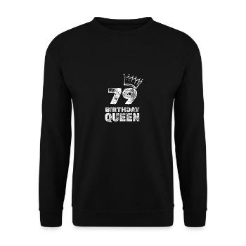 Geburtstag 79 - Unisex Pullover - Schwarz - Vorne - Alina (178cm) & Michal (187cm)