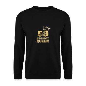 Age 58 - Unisex Sweatshirt - black - Front - Alina (178cm) & Michal (187cm)