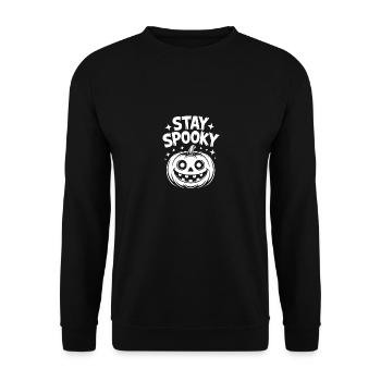 Stay Spooky Funny Halloween Design - Unisex Sweatshirt - black - Front - Alina (178cm) & Michal (187cm)