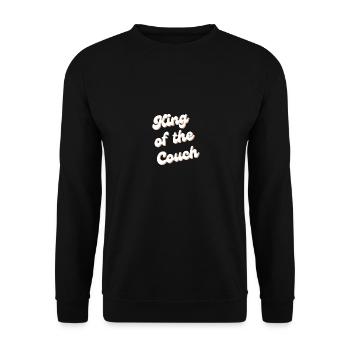 King of the Couch - couch lover. Lazy and proud - Unisex Sweatshirt - black - Front - Alina (178cm) & Michal (187cm)