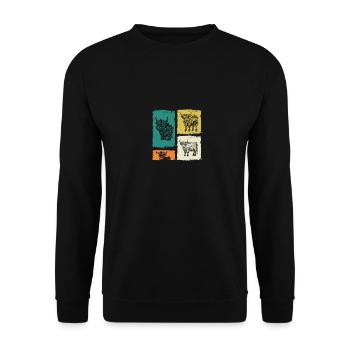 Bovins vaches Bovins Highland - Sweat-shirt Unisexe - noir - Devant - Alina (178cm) & Michal (187cm)