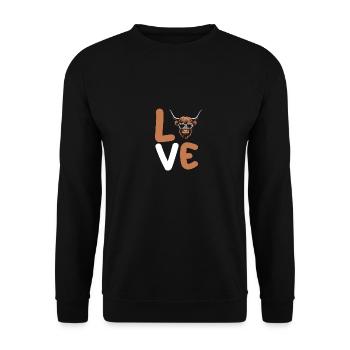 Bovins vaches Bovins Highland - Sweat-shirt Unisexe - noir - Devant - Alina (178cm) & Michal (187cm)