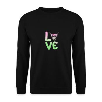 Bovins vaches Bovins Highland - Sweat-shirt Unisexe - noir - Devant - Alina (178cm) & Michal (187cm)