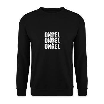 Baseballspieler Onkel Baseball - Unisex Pullover - Schwarz - Vorne - Alina (178cm) & Michal (187cm)