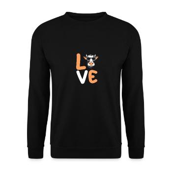 Vache Highland Bovins Vaches - Sweat-shirt Unisexe - noir - Devant - Alina (178cm) & Michal (187cm)