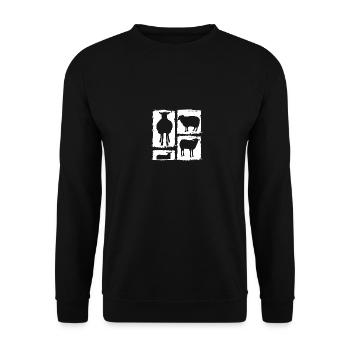 Schäfer Schaf - Unisex Pullover - Schwarz - Vorne - Alina (178cm) & Michal (187cm)