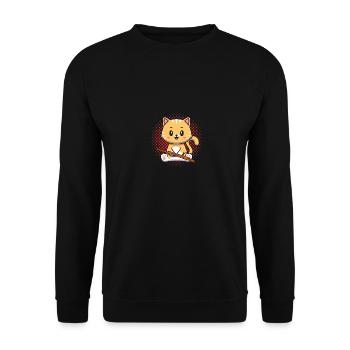 Flutist Cat Cat Flute - Unisex Sweatshirt - black - Front - Alina (178cm) & Michal (187cm)