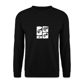 Hornist Waldhorn - Unisex Pullover - Schwarz - Vorne - Alina (178cm) & Michal (187cm)