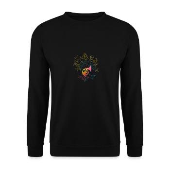 Hornist Waldhorn - Unisex Pullover - Schwarz - Vorne - Alina (178cm) & Michal (187cm)