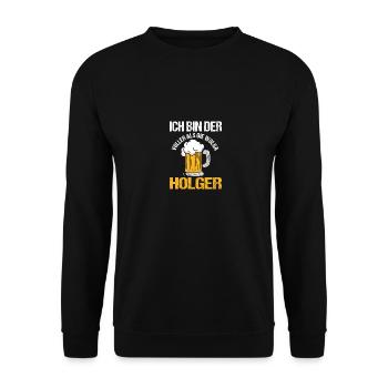 Bière Amateurs de bière Alcool Célébrer Holger - Sweat-shirt Unisexe - noir - Devant - Alina (178cm) & Michal (187cm)