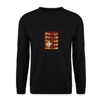 David - Unisex Pullover - Schwarz - Vorne - Alina (178cm) & Michal (187cm)