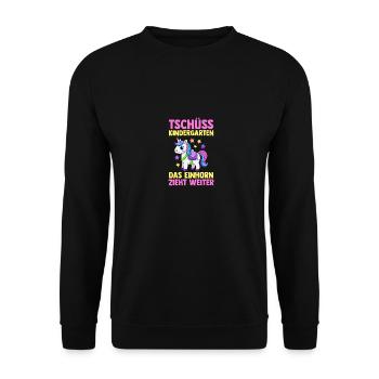 Garderie Sortant de l’école Inscription Licorne Écolier - Sweat-shirt Unisexe - noir - Devant - Alina (178cm) & Michal (187cm)