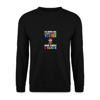 Garderie Sortants Première Primaire Inscription Écolier - Sweat-shirt Unisexe - noir - Devant - Alina (178cm) & Michal (187cm)