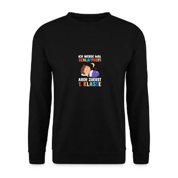 Garderie Sortants Première Primaire Inscription Écolier - Sweat-shirt Unisexe - noir - Devant - Alina (178cm) & Michal (187cm)