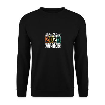 Kita Abschied Erste Klasse Einschulung 2025 - Unisex Pullover - Schwarz - Vorne - Alina (178cm) & Michal (187cm)